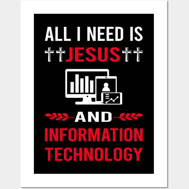 I Need Jesus And Information Technology Wall Art by Bourguignon Aror